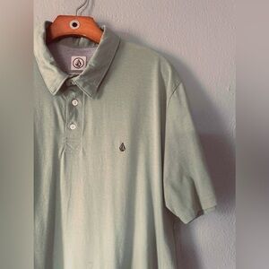 VOLCOM STONE Sage Green Performance Polo | Short Sleeve Golf Shirt Men’s XL
